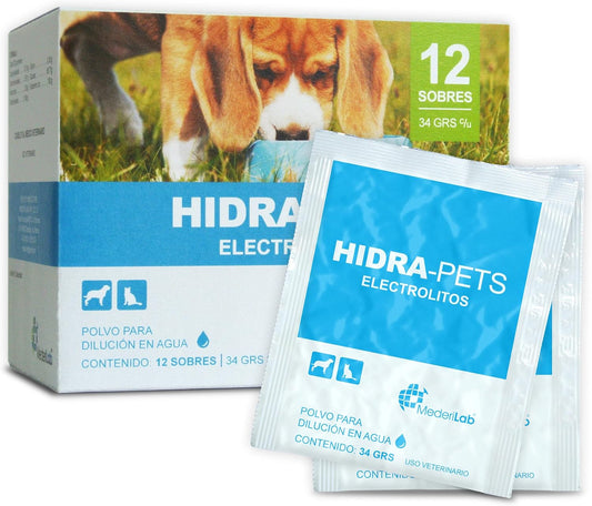 Electrolitos, Caninos y Felinos, MEDERILAB, Hidra-pets sobre (34g)