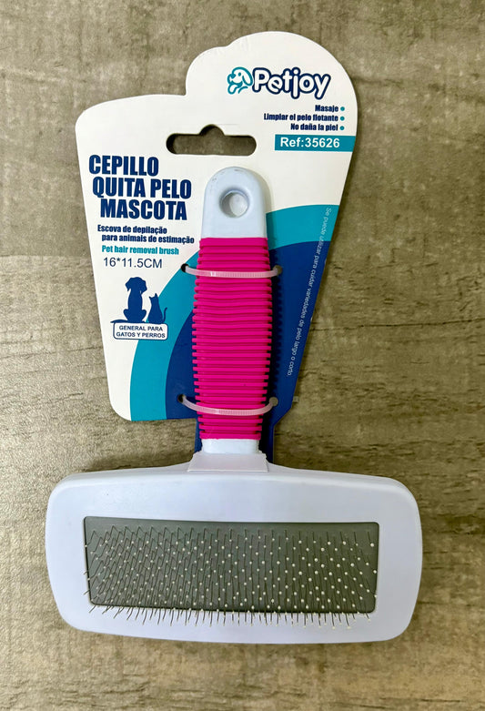 Cepillo, Caninos y Felinos, Gris con rosa (1pieza)